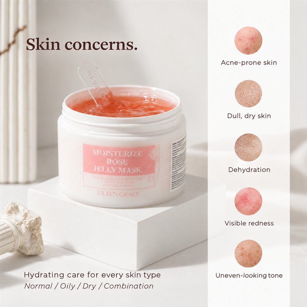 Eileen Grace Moisturize Rose Jelly Mask 300ml - Eileen Grace Malaysia | Viral Jelly Mask & Acne Skincare
