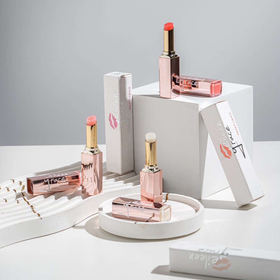 Eileen Grace Kiss Me Closer colour-changing moisturizing lip balm in rose gold packaging, free welcome gift