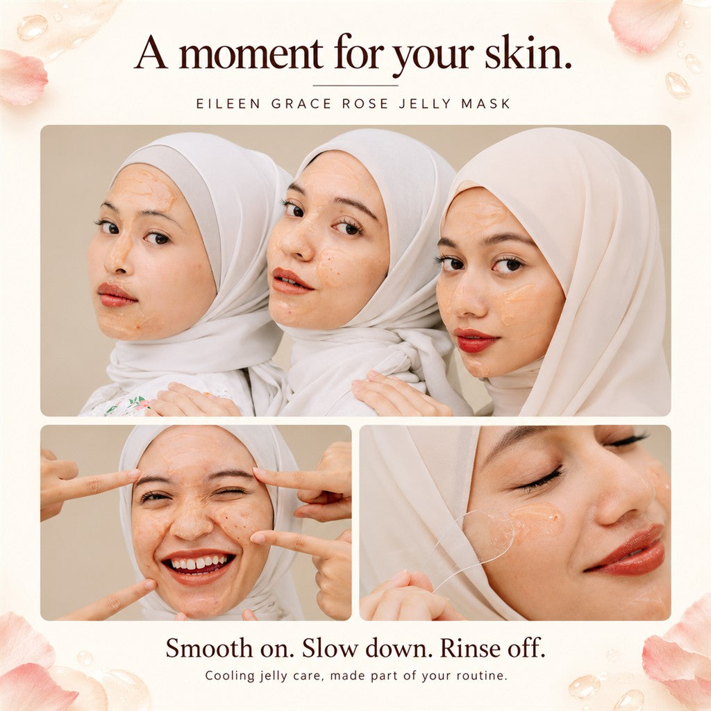 Eileen Grace Moisturize Rose Jelly Mask Trial Pack 35ml - Eileen Grace Malaysia | Viral Jelly Mask & Acne Skincare